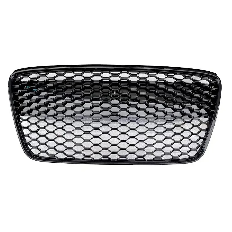 Car R8 Upgraded RS8 Style Honeycomb Front Grille R8 Mesh Gloss Black Front Bumper Grill for  R8 2007-2016